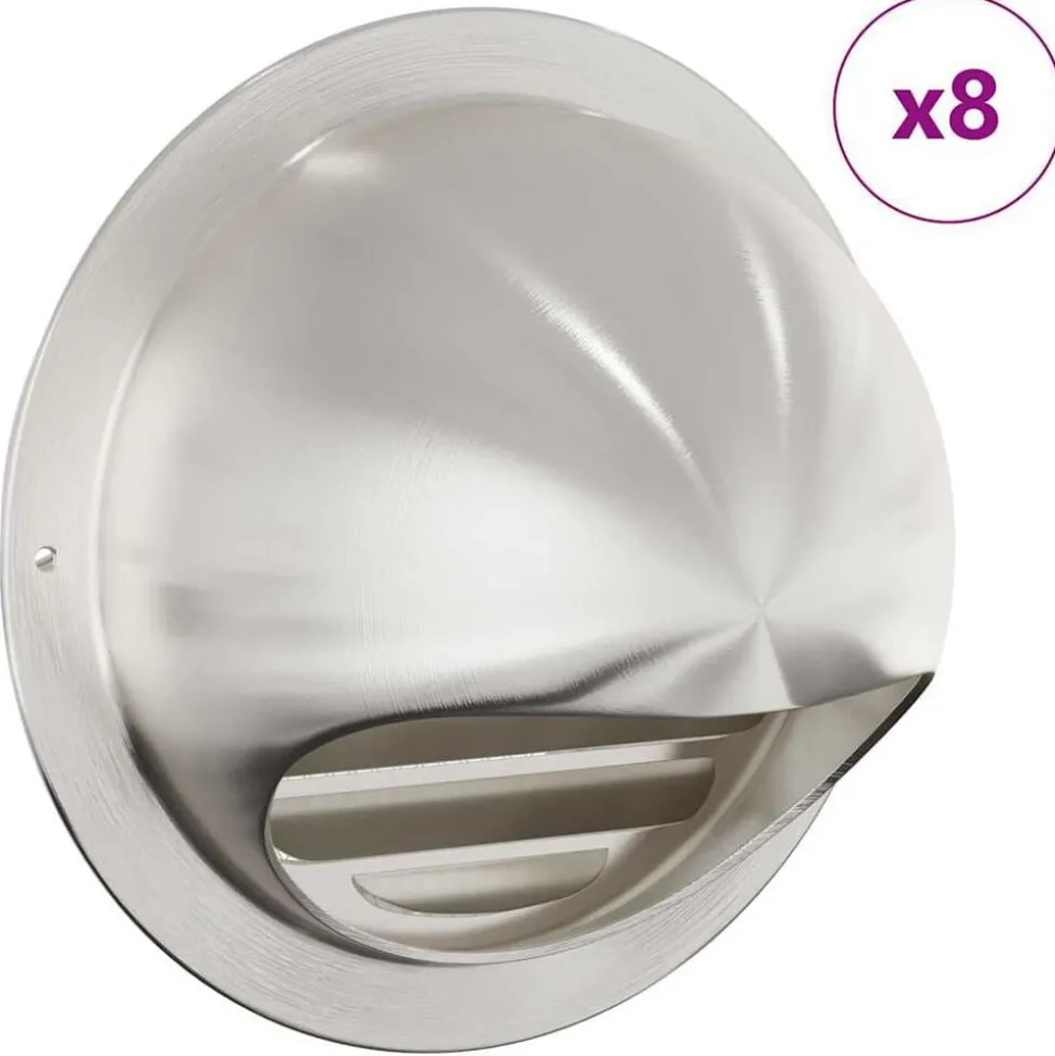 vidaXL Luchtventilatie roosters 8 pcs Zilver 150 mm Roestvrij staal