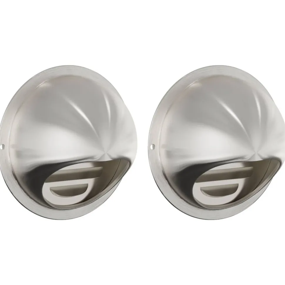vidaXL Luchtventilatie roosters 2 pcs Zilver 80 mm Roestvrij staal