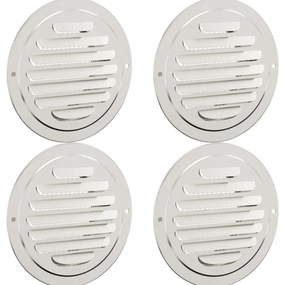 vidaXL Luchtventilatie roosters 4 pcs Zilver 80 mm Roestvrij staal
