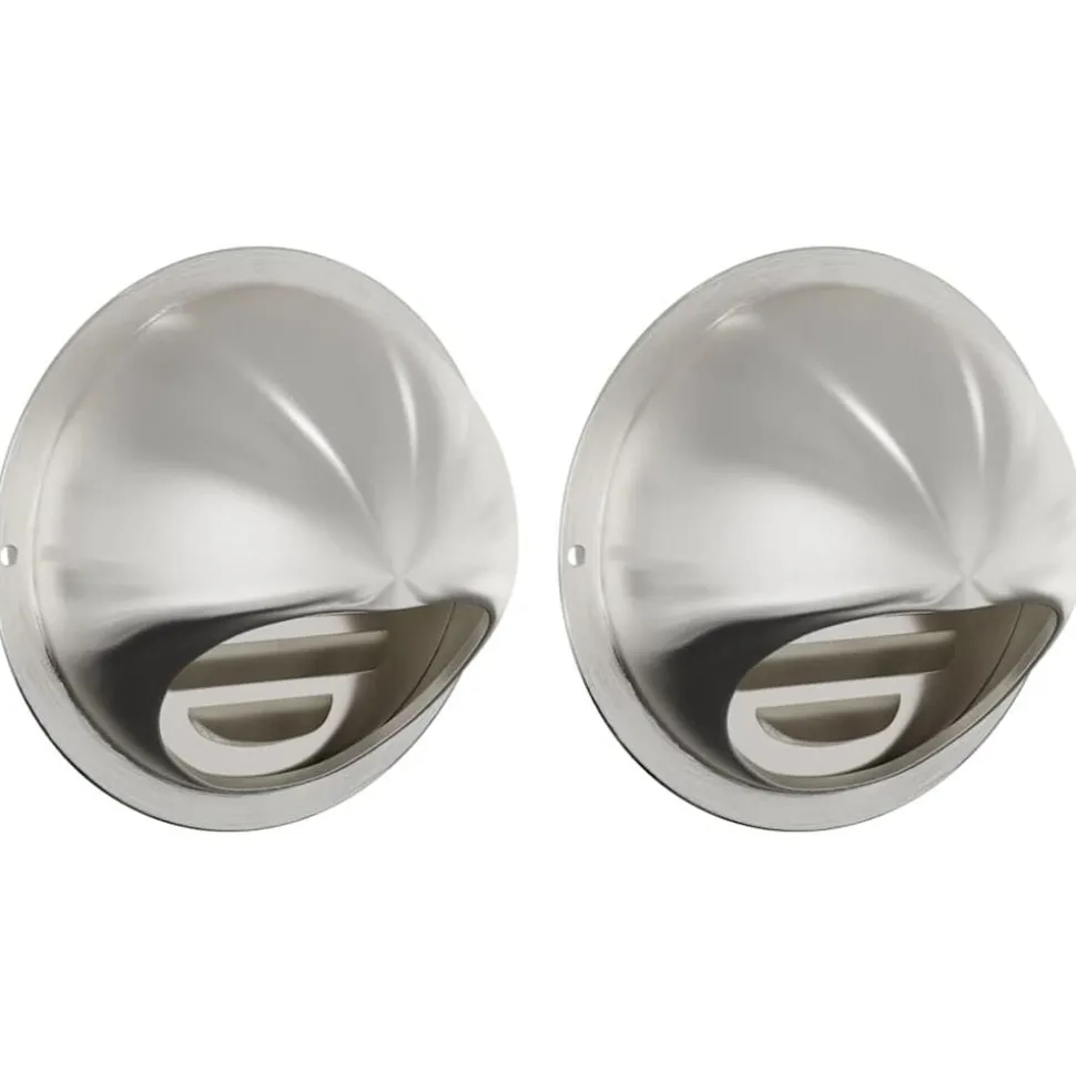 vidaXL Luchtventilatie roosters 2 pcs Zilver 100 mm Roestvrij staal