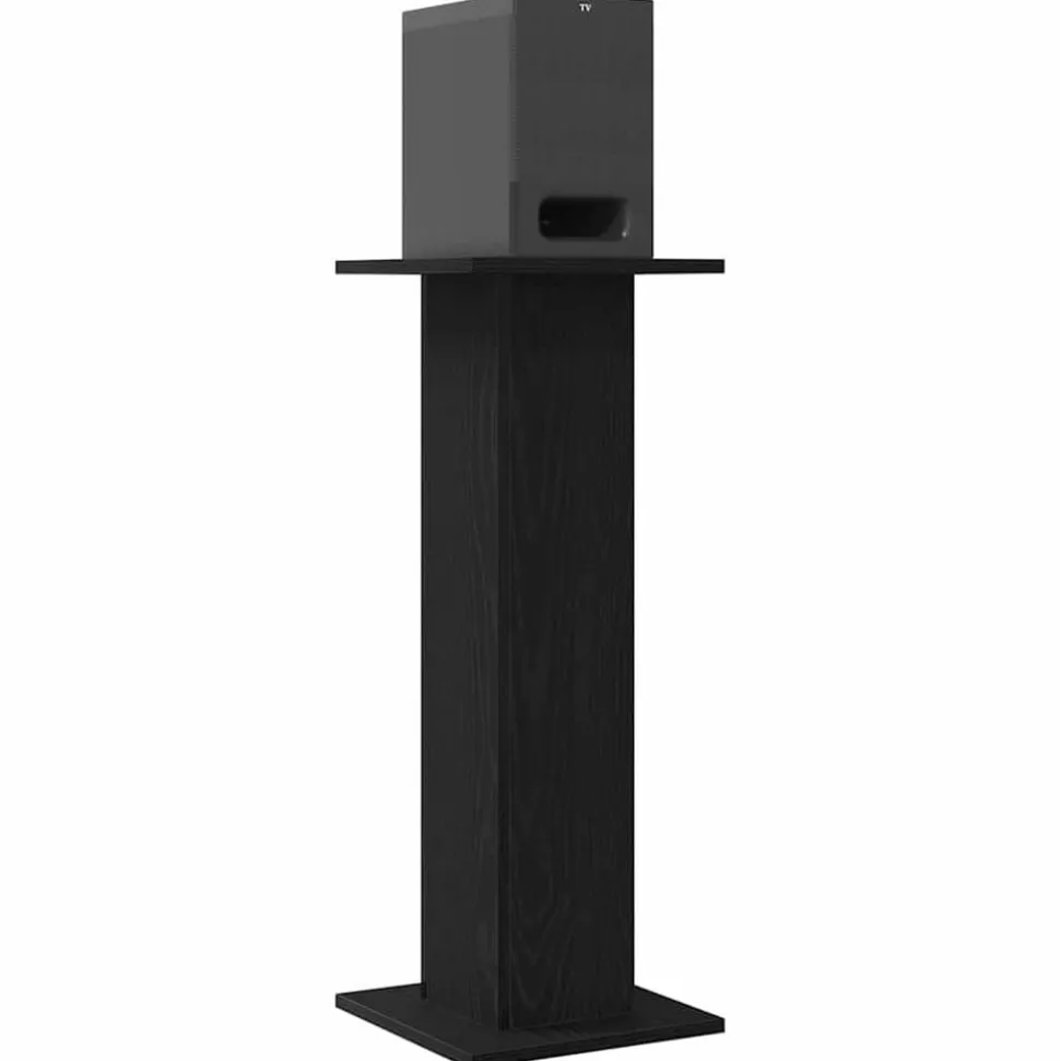 vidaXL Luidspreker standaards 2 pcs Zwart Eiken 30 x 30 x 80 cm