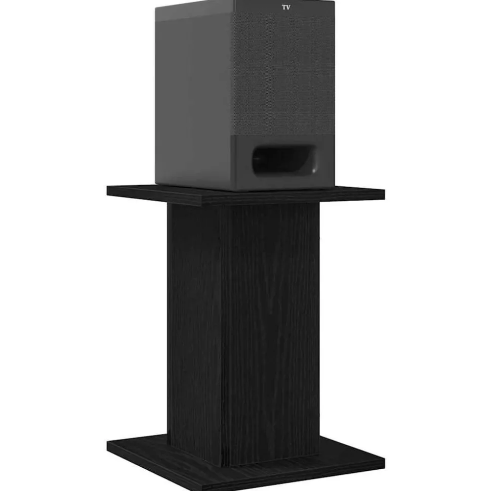 vidaXL Luidspreker standaards 2 pcs Zwart Eiken 30 x 30 x 40 cm