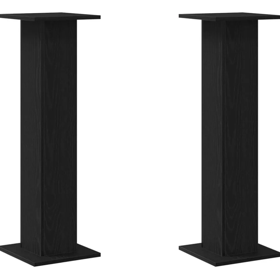 vidaXL Luidspreker standaards 2 pcs Zwart Eiken 30 x 30 x 95 cm