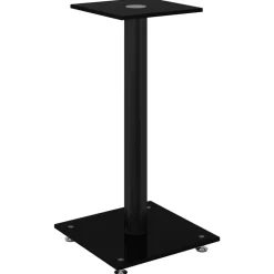 vidaXL Luidsprekerstandaards 2 st 1 pijler gehard glas zwart