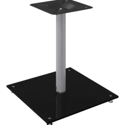 vidaXL Luidsprekerstandaards 2 st 1 pijler gehard glas zwart en zilver