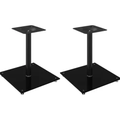 vidaXL Luidsprekerstandaards 2 st 1 pijler gehard glas zwart