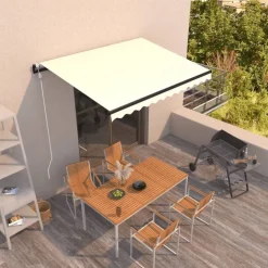vidaXL Luifel automatisch uittrekbaar 350x250 cm crèmekleurig
