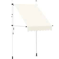 vidaXL Luifel handmatig uittrekbaar 150 cm crème