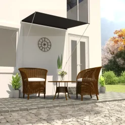 vidaXL Luifel uittrekbaar 150x150 cm antraciet
