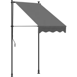 vidaXL Luifel uittrekbaar 100x150 cm stof en staal antracietkleurig