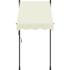 vidaXL Luifel uittrekbaar 100x150 cm stof en staal crèmekleurig