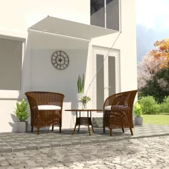 vidaXL Luifel uittrekbaar 150x150 cm crème