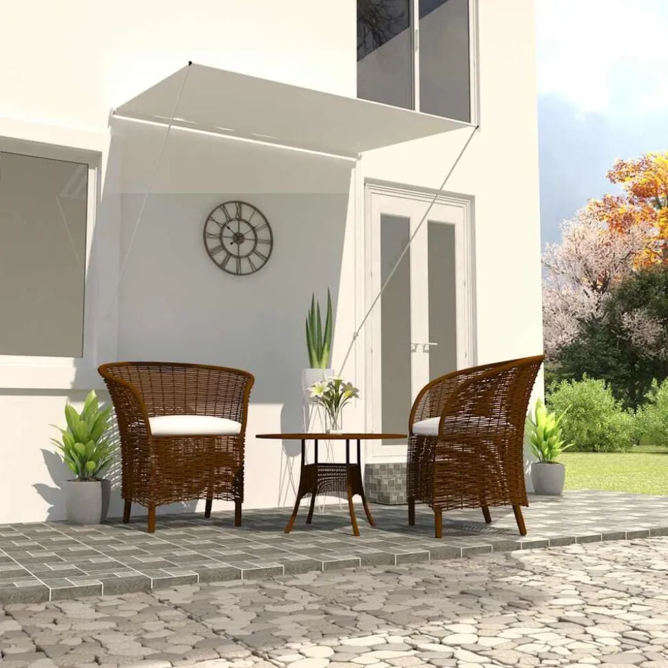 vidaXL Luifel uittrekbaar 150x150 cm crème
