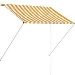 vidaXL Luifel uittrekbaar 150x150 cm geel en wit