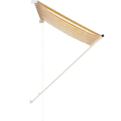 vidaXL Luifel uittrekbaar 150x150 cm geel en wit