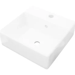 vidaXL Luxe wastafel met overloop en kraangat vierkant keramiek 41x41 cm