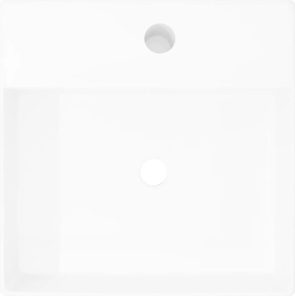 vidaXL Luxe wastafel met overloop en kraangat vierkant keramiek 41x41 cm