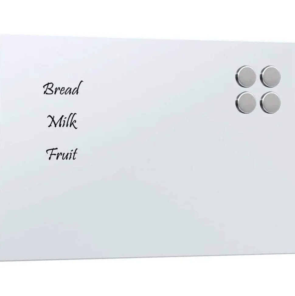vidaXL Magneetbord voor aan de wand 30x20 cm gehard glas wit