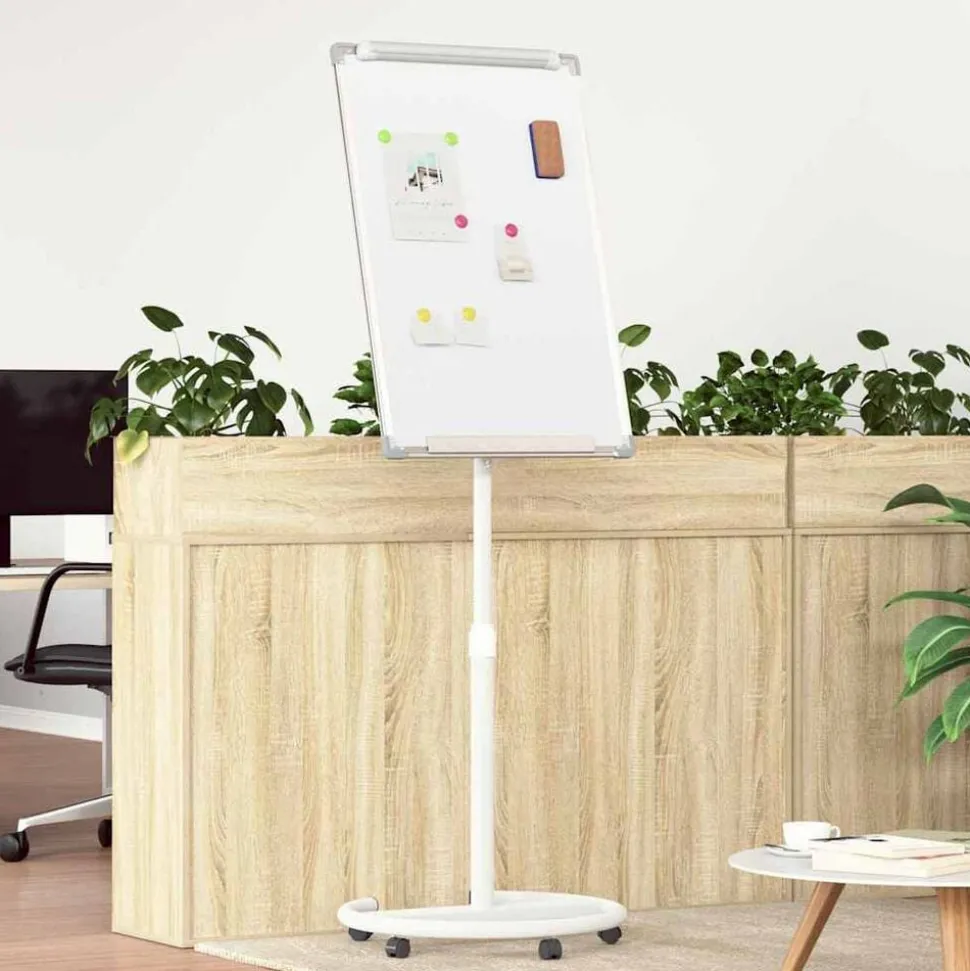 vidaXL Magnetisch whiteboard Grijs en Wit 62 x 62,5 x 197 cm EPS