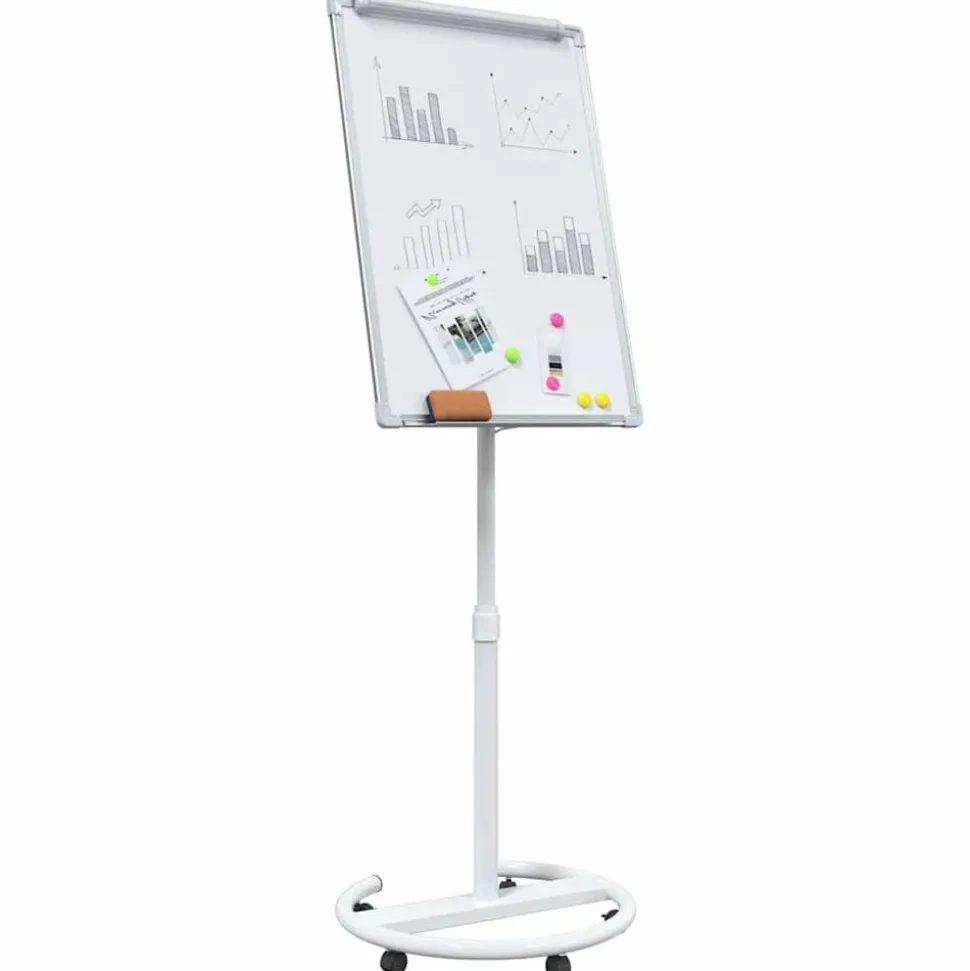 vidaXL Magnetisch whiteboard Grijs en Wit 62 x 62,5 x 197 cm EPS