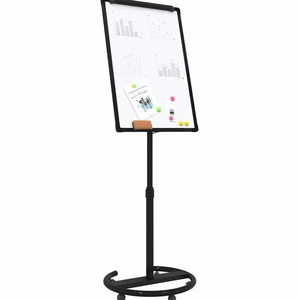 vidaXL Magnetisch whiteboard Zwart en Wit 62 x 62,5 x 197 cm EPS