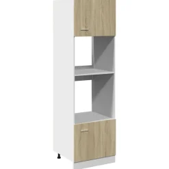 vidaXL Magnetronkast Lyon 60x57x207 cm bewerkt hout sonoma eikenkleurig