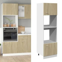 vidaXL Magnetronkast Lyon 60x57x207 cm bewerkt hout sonoma eikenkleurig