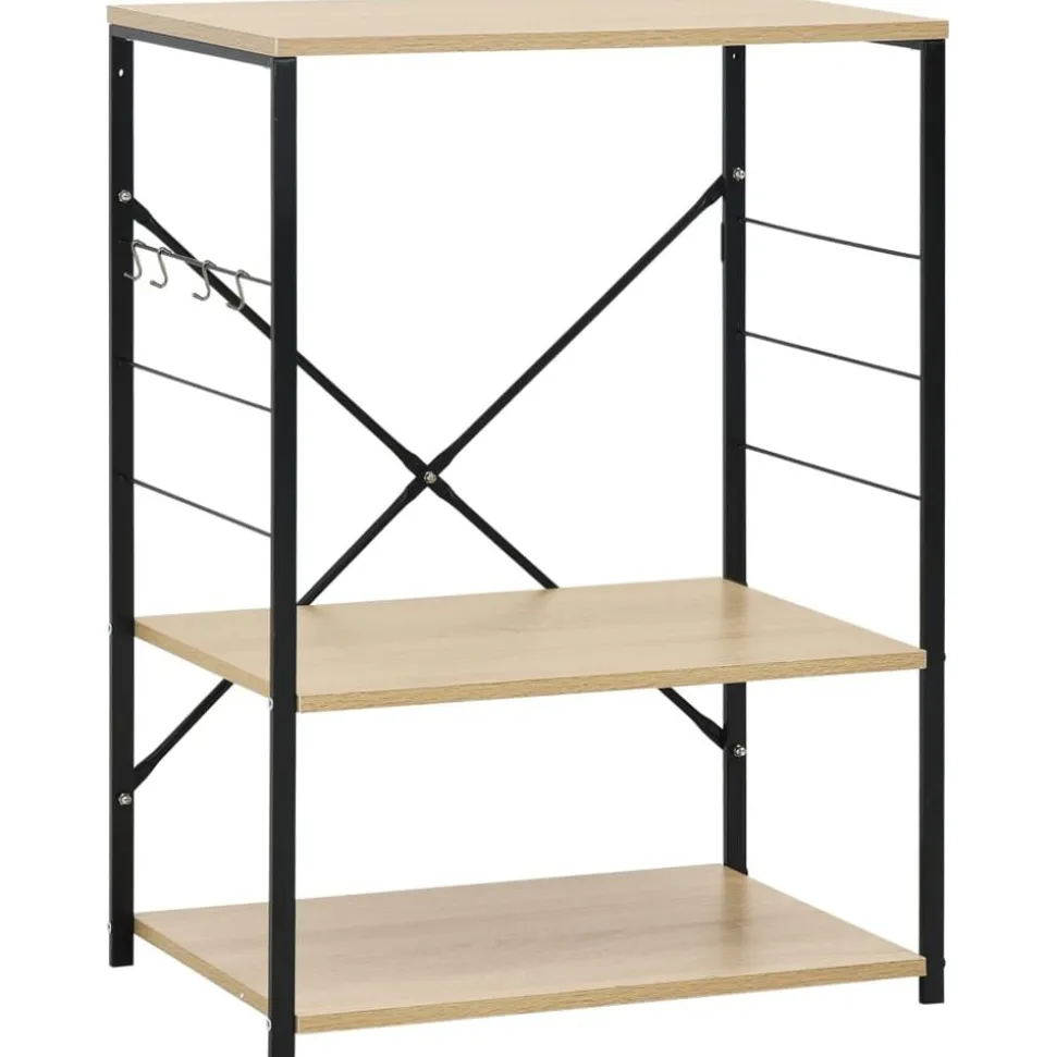 vidaXL Magnetronkast 60x39,6x79,5 cm bewerkt hout zwart en eikenkleur