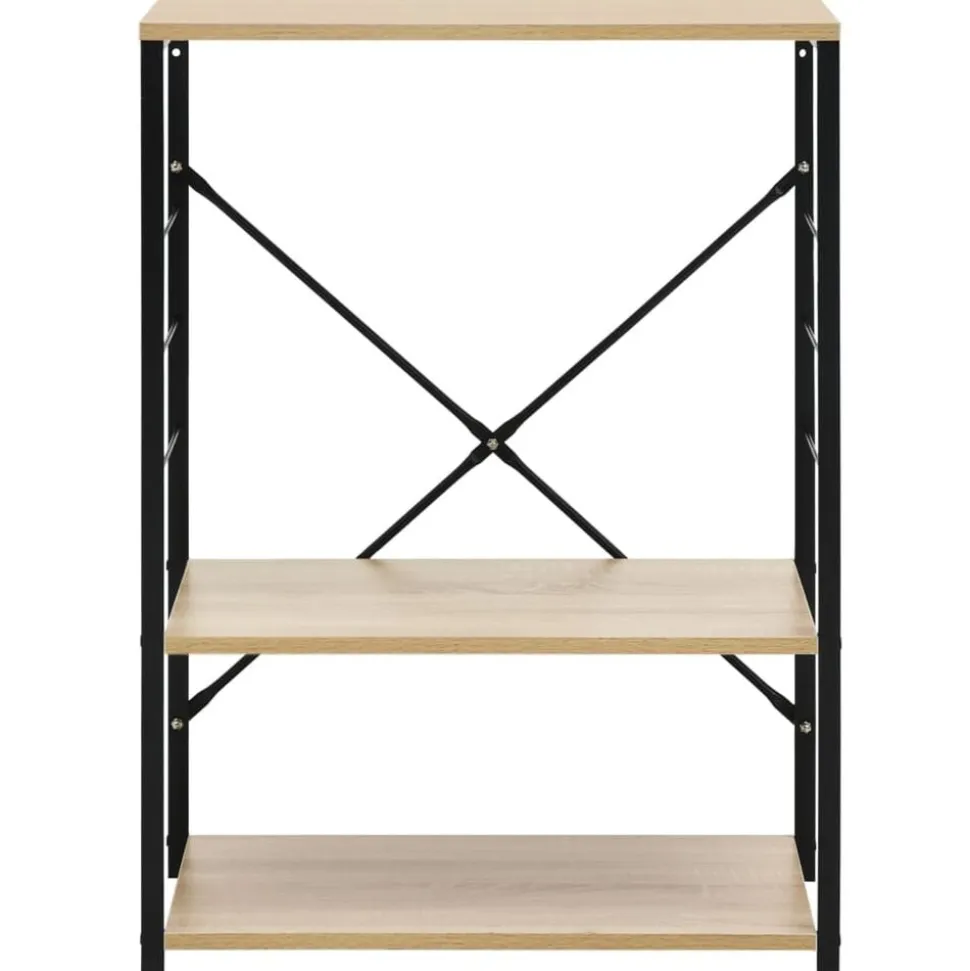 vidaXL Magnetronkast 60x39,6x79,5 cm bewerkt hout zwart en eikenkleur