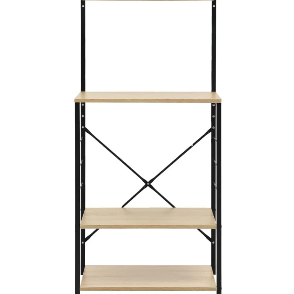 vidaXL Magnetronkast 60x39,6x123 cm bewerkt hout zwart en eikenkleurig