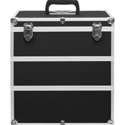 vidaXL Make-up koffer 37x24x40 cm aluminium zwart