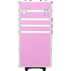 vidaXL Make-up trolley aluminium roze