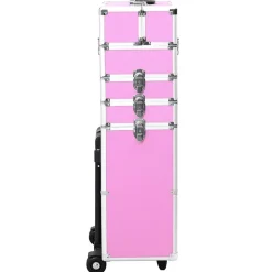 vidaXL Make-up trolley aluminium roze
