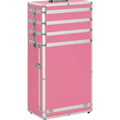 vidaXL Make-up trolley aluminium roze