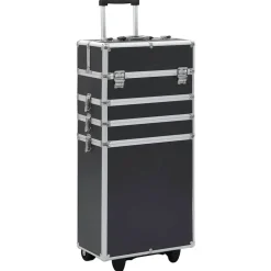vidaXL Make-up trolley aluminium zwart