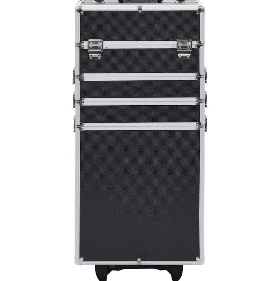 vidaXL Make-up trolley aluminium zwart