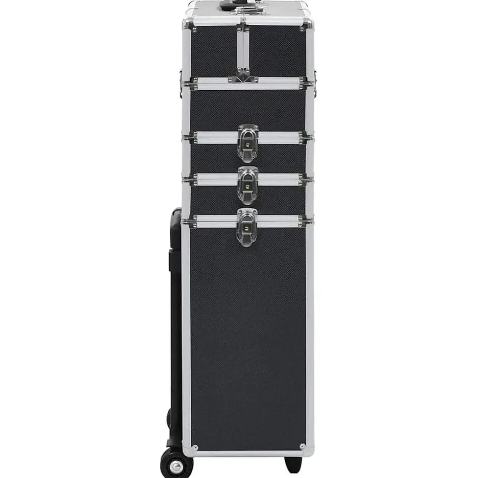 vidaXL Make-up trolley aluminium zwart