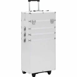 vidaXL Make-up trolley aluminium zilverkleurig