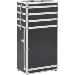 vidaXL Make-up trolley aluminium zwart