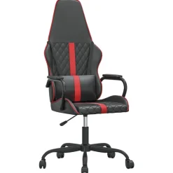 vidaXL Massage gamestoel kunstleer zwart en rood