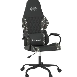 vidaXL Massage gamestoel kunstleer zwart en camouflage