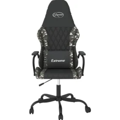 vidaXL Massage gamestoel kunstleer zwart en camouflage