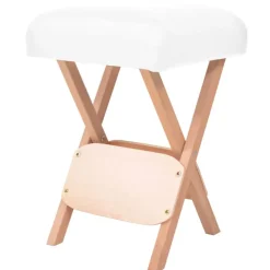 vidaXL Massagekruk met 12 cm dikke zitting inklapbaar wit