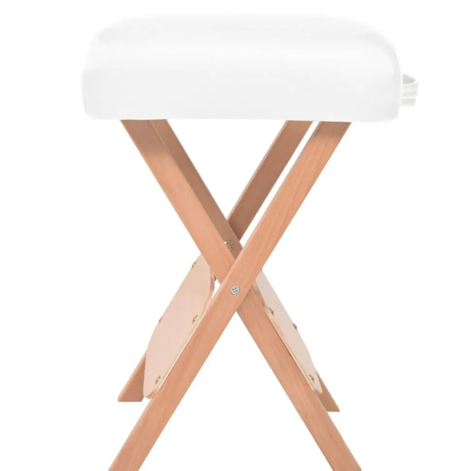 vidaXL Massagekruk met 12 cm dikke zitting inklapbaar wit
