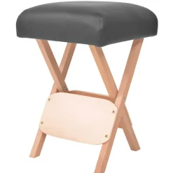 vidaXL Massagekruk met 12 cm dikke zitting inklapbaar zwart