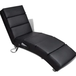vidaXL Massagelounger kunstleer zwart