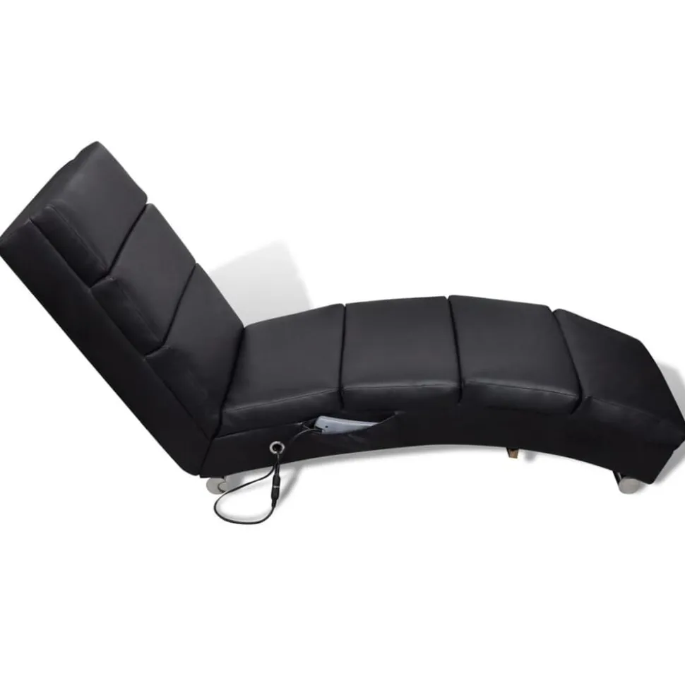 vidaXL Massagelounger kunstleer zwart