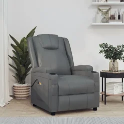 vidaXL Massagestoel elektrisch kunstleer antracietkleurig
