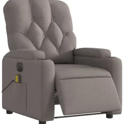 vidaXL Massagestoel elektrisch verstelbaar stof taupe