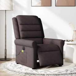 vidaXL Massagestoel elektrisch verstelbaar stof donkerbruin